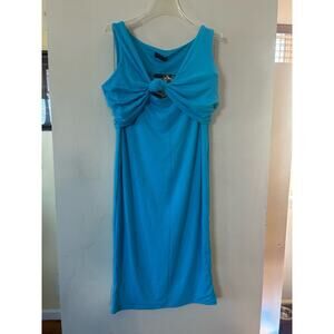 NWT NAKED WARDROBE 2 Two Piece Set Bandeau Top Maxi Skirt Ocean Blue Size 3X